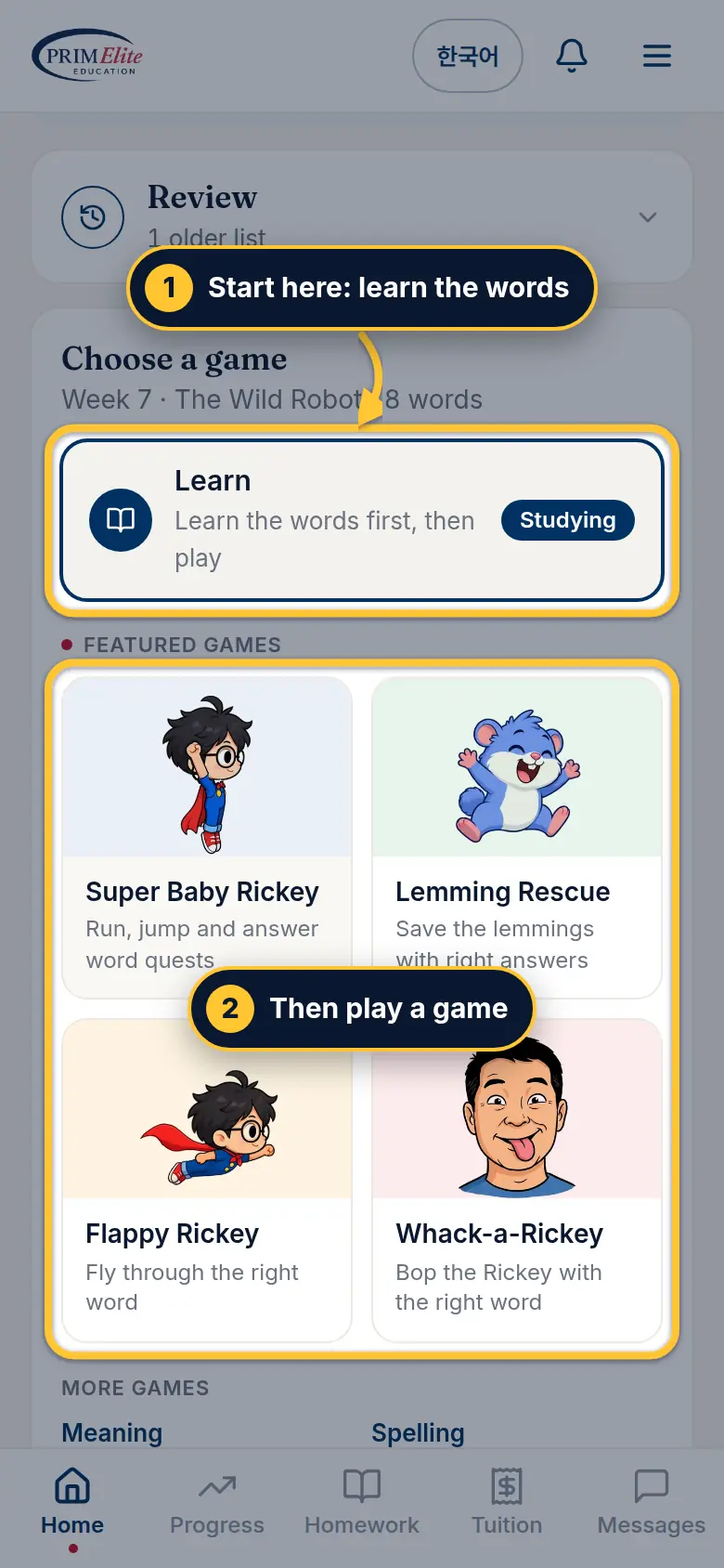 Play to earn practice points